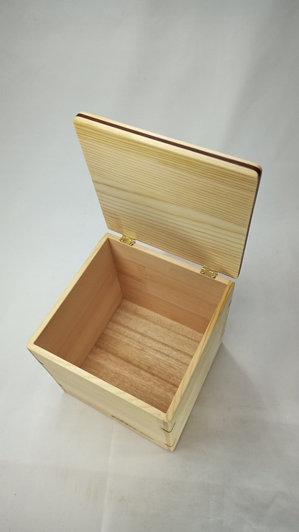 木製　ヒノキのサニタリーBOX　プラBOX付き 6枚目の画像