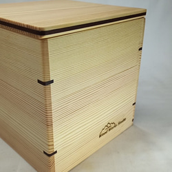 木製　ヒノキのサニタリーBOX　プラBOX付き 8枚目の画像