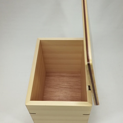 木製　天然ヒノキのフタ付きダストBOX　プラケース付き　　 8枚目の画像