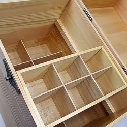 木製　赤松集成材のメイクBOX・道具箱・裁縫箱・救急箱　 7枚目の画像