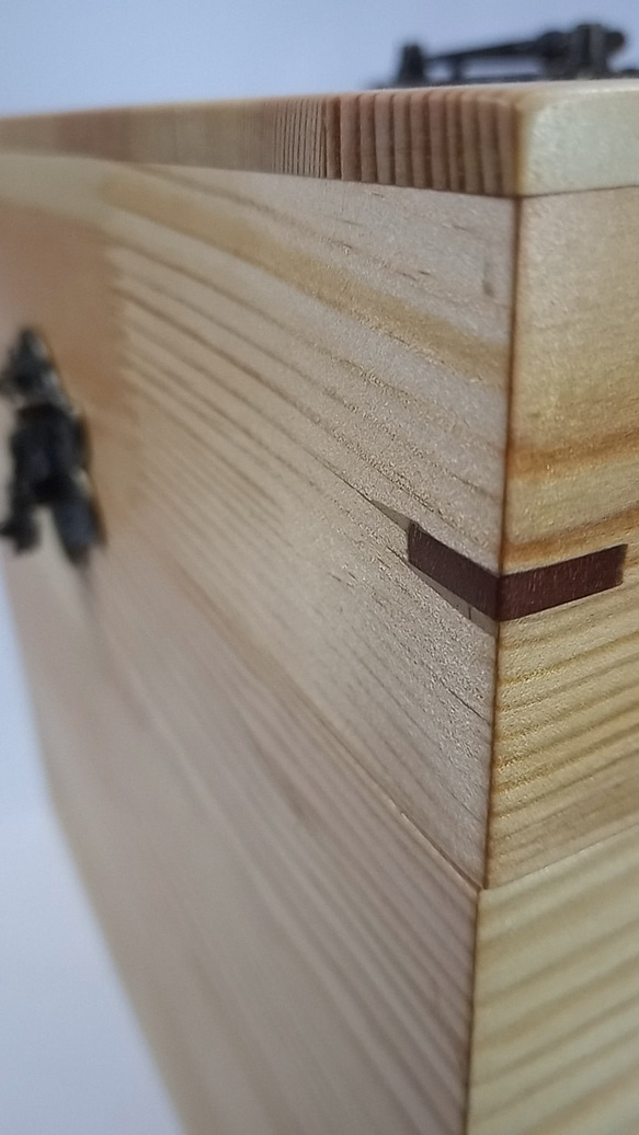 木製　赤松集成材のメイクBOX・道具箱・裁縫箱・救急箱　 10枚目の画像