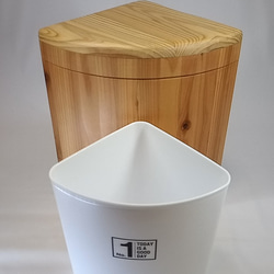 木製　トライアングル型　サニタリーBOX　ゴミ箱 10枚目の画像