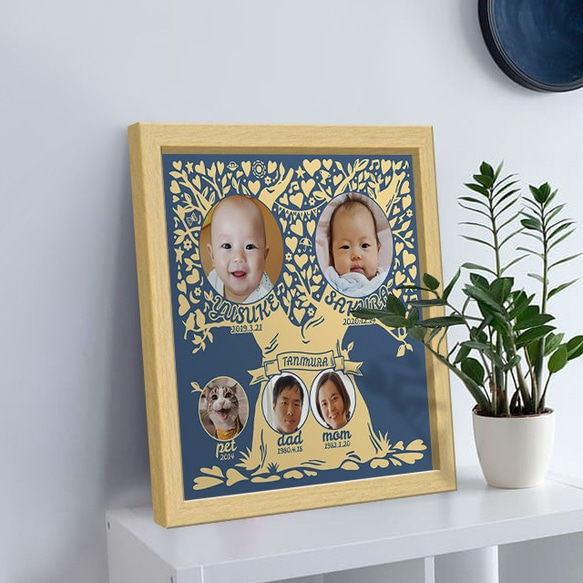 50%OFF】木になった家系図ポスター：親子［セミオーダー］ 雑貨