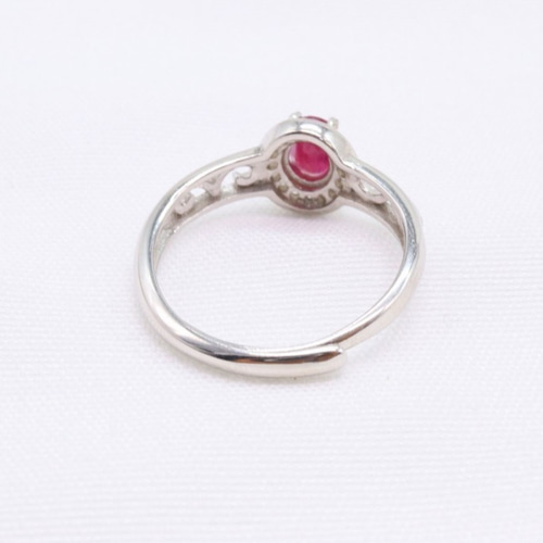 SILVER925 天然石 ルビー 透かし リング 指輪・リング Jewelry