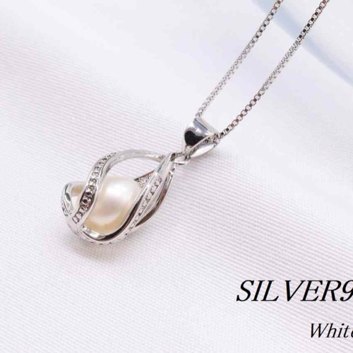シルバー925 淡水パール ペンダント SILVER925 淡水パール スクリューケージ ネックレス ネックレス