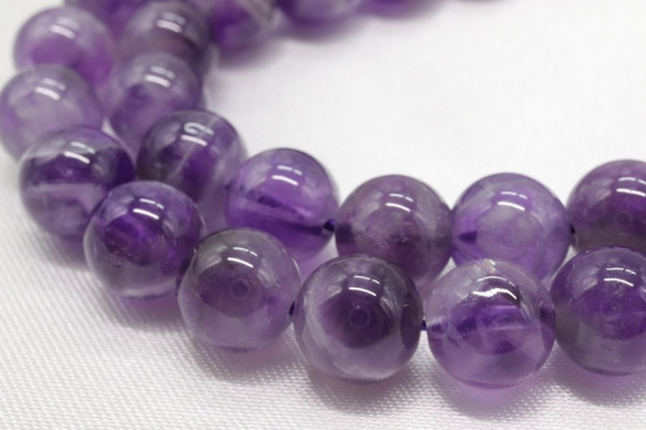 天然石 アメジスト 紫水晶 珠売り 1連 5枚目の画像