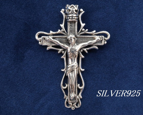 【silver925】特大クロス キリスト ペンダントトップ SILVER925 クロス 十字架 キリスト ペンダントトップ ペンダントトップ