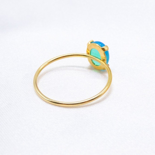天然石 ブルー オパール 8×6mm 14kgf リング 指輪・リング Jewelry  