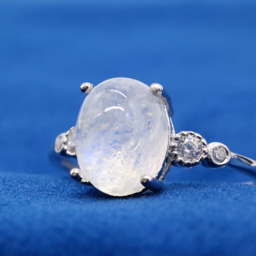 天然 レインボームーンストーン シルバー リング 指輪・リング Jewelry