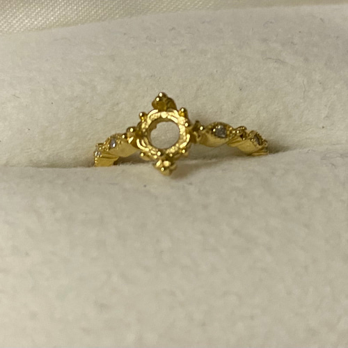 リング空枠 ティアラ ラウンド5 ゴールド 指輪・リング hathor2023