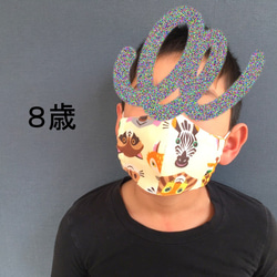 立体布マスク　ダブルガーゼ(チェック)×ワッフル生地 6枚目の画像