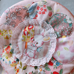 とびきりカワイイ♡パッチワークのまんまるお花ポシェット　ピンク 4枚目の画像