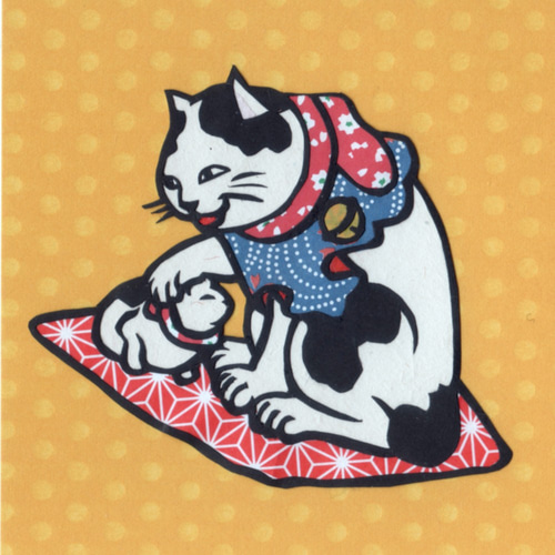 即日発送 猫の切り絵3 江戸のおもちゃ絵 招き猫 10137538 通販 伊勢屋 絵画