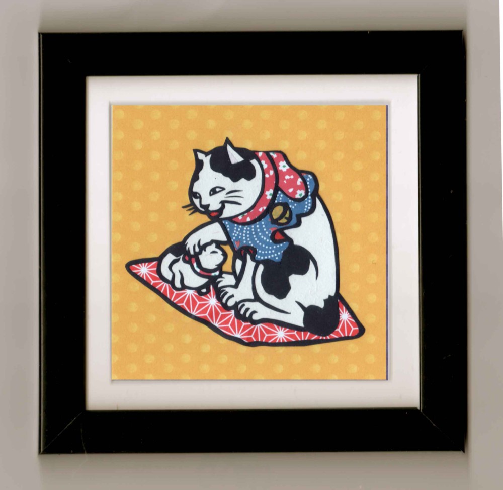 “江戸紙切り絵”‼️猫の絵 “江戸紙切り絵”‼️猫の絵