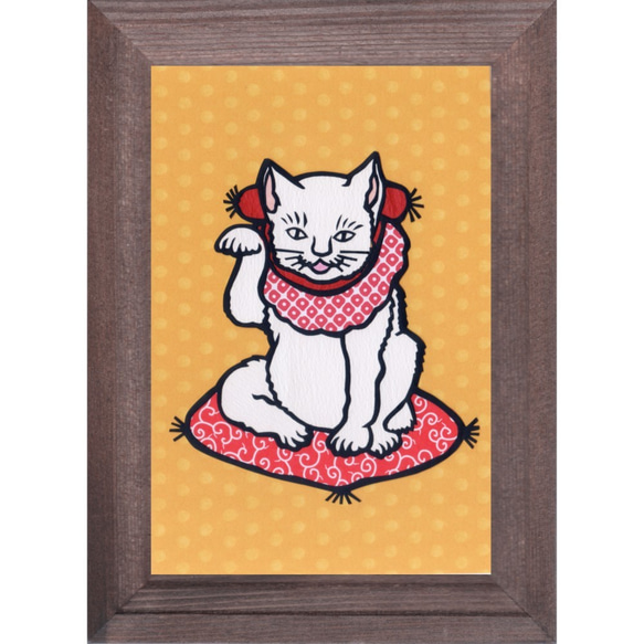 江戸の招き猫 切り絵 招き猫 伊勢屋 通販 10137587｜Creema