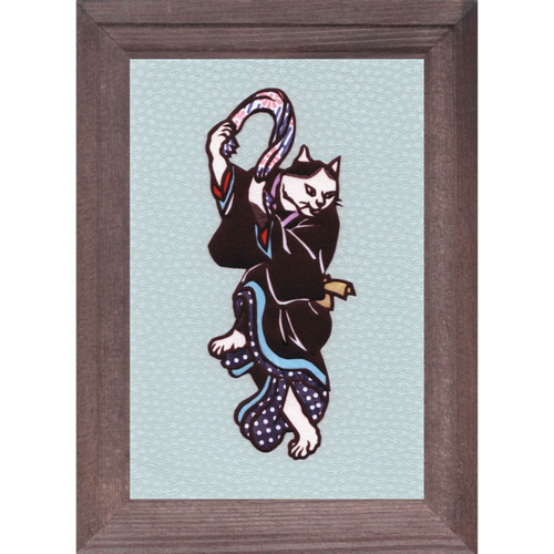 切り絵の一閑張り「猫」 切り絵 おすわり猫ちゃん | Miyu工房 Cutting-paper