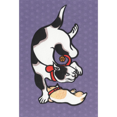 歌川国芳の猫 切り絵「はんにやあめん（般若面）」 切り絵 伊勢屋 通販