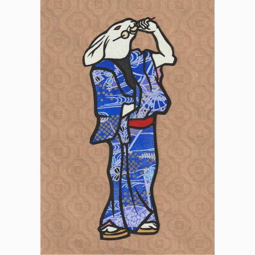 歌川国芳「卯のだんごや」切り絵 切り絵 伊勢屋 通販 11144953｜Creema