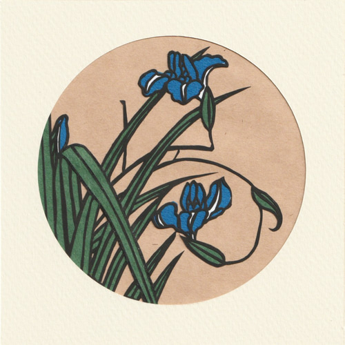 伊藤若冲「花卉図天井画」かきつばた 切り絵 切り絵 伊勢屋 通販