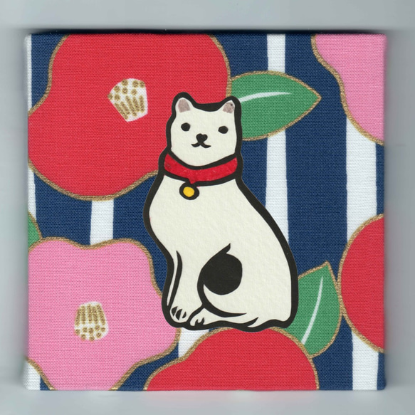 歌川国芳「鞠子の猫」切り絵 ファブリックパネル 3枚目の画像