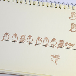 【受注生産】鳥・『すずめの家族』の消しゴムはんこ・gyolo 1枚目の画像