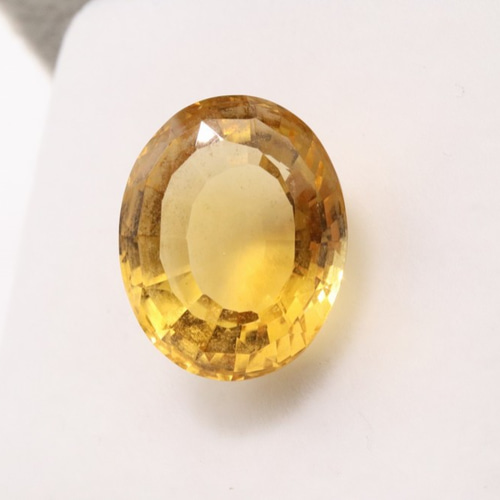 天然シトリン 黄水晶 15.697ct ルース 宝石ソーティング付き（日本宝石