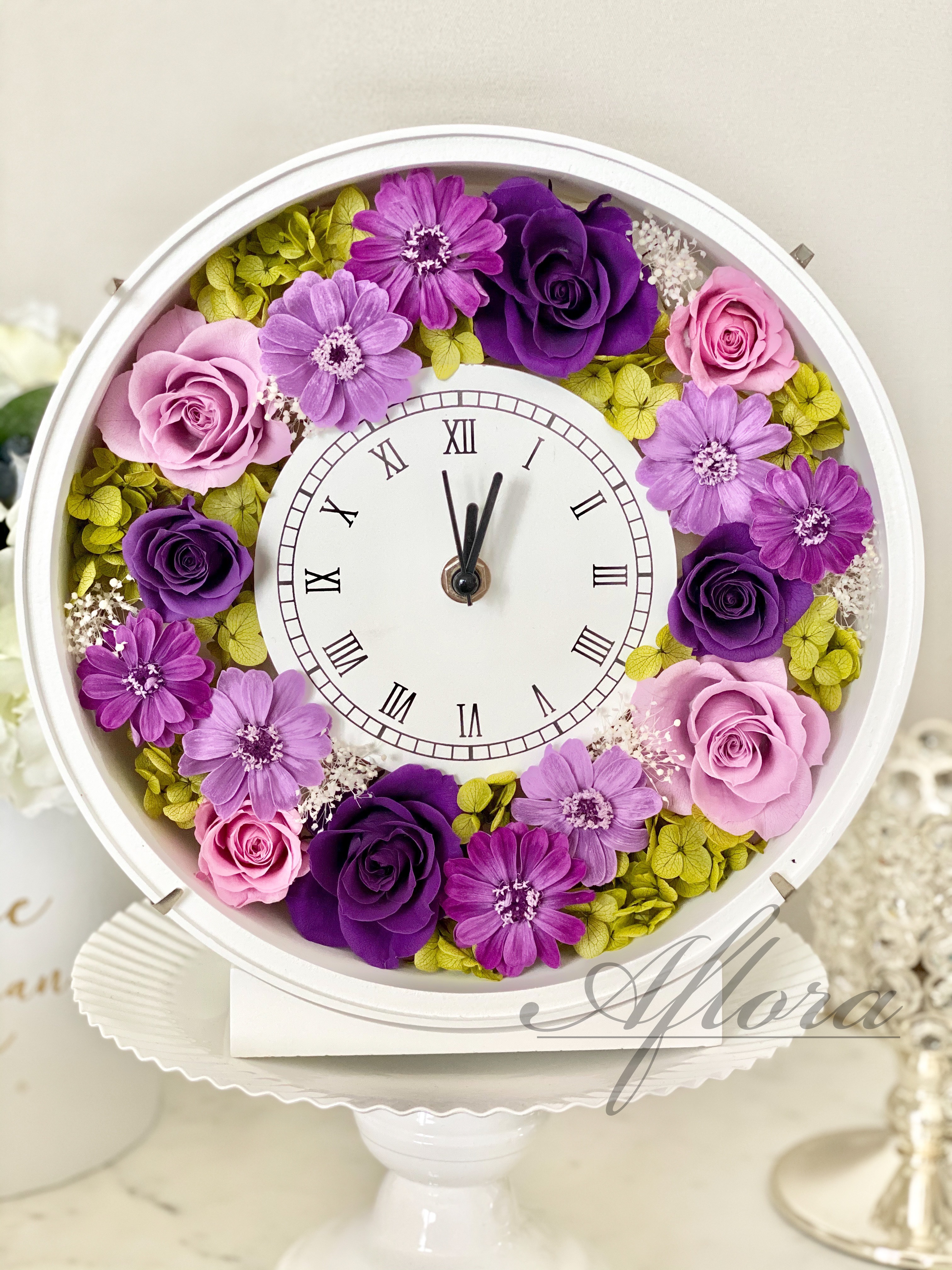 花時計 プリザーブドフラワーアレンジメント 誕生日プレゼント 結婚祝い 敬老の日 米寿祝い 喜寿祝い お見舞い