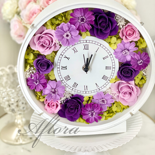 花時計 プリザーブドフラワーアレンジメント 誕生日プレゼント 結婚