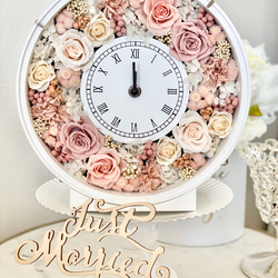 花時計アレンジメント プリザーブドフラワー 薔薇 ウェディング 結婚祝い 誕生日プレゼント お祝い 母の日 3枚目の画像