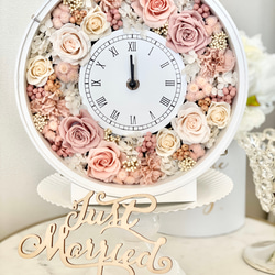 花時計アレンジメント プリザーブドフラワー 薔薇 ウェディング 結婚祝い 誕生日プレゼント お祝い 母の日 4枚目の画像