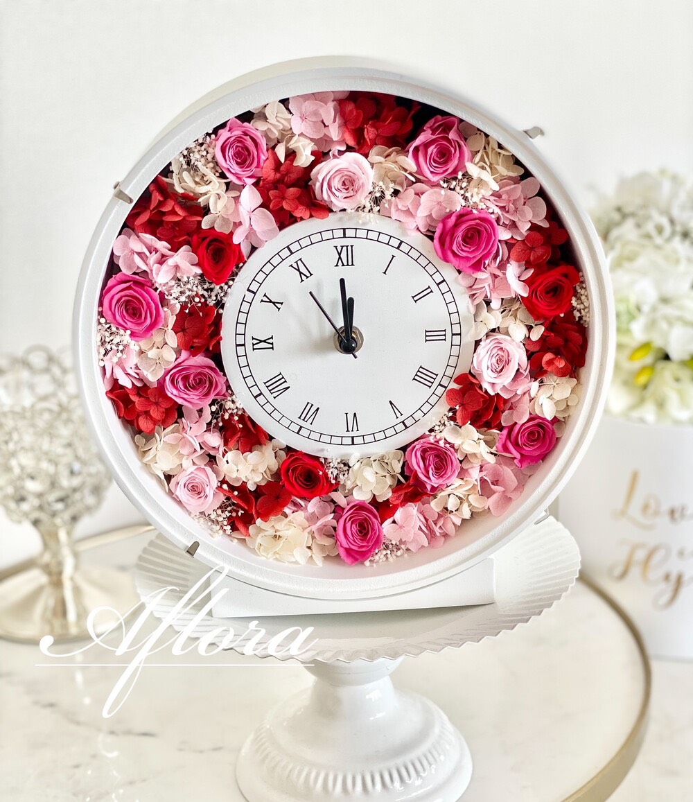 花時計 プリザーブドフラワー ピンクグラデーション