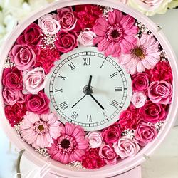花時計　プリザーブドフラワーアレンジメント　ピンク　母の日 1枚目の画像