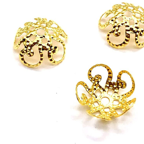 花座金 10mm 30個セットゴールド ビーズキャップ ビーズカバー 座金