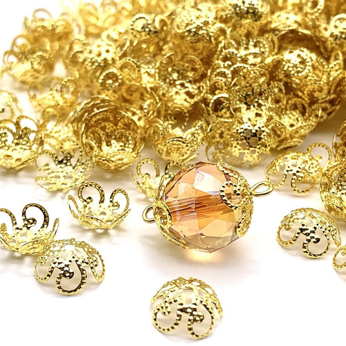 花座金 10mm 30個セットゴールド ビーズキャップ ビーズカバー 座金