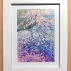 アクリル画　原画　「春爛漫03」額縁付　F4サイズ　キャンバス 春爛漫03」アクリル画 額縁付 原画 キャンバス F4サイズ 絵画