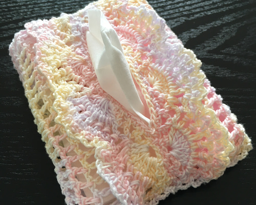レース編みティッシュカバー レース編みのポケットティッシュカバー | LACE Design Lab.
