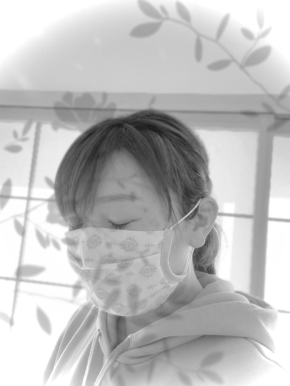 新作即発送可能♡送料無料♡花粉対策【布マスク】『日焼け防止マスク』　【洗えるマスク　】*ハーフリネン*　茶色ゴムです。 8枚目の画像