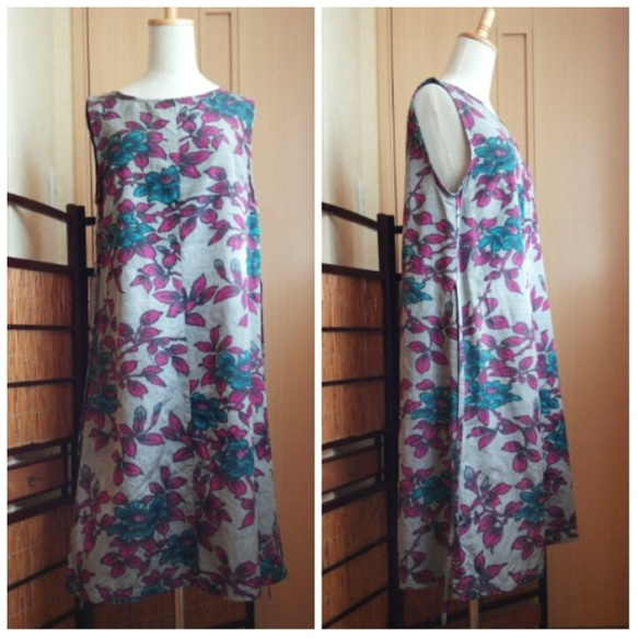 銘仙リメイクワンピース/グレー地 ワンピース Futari 通販 1173830