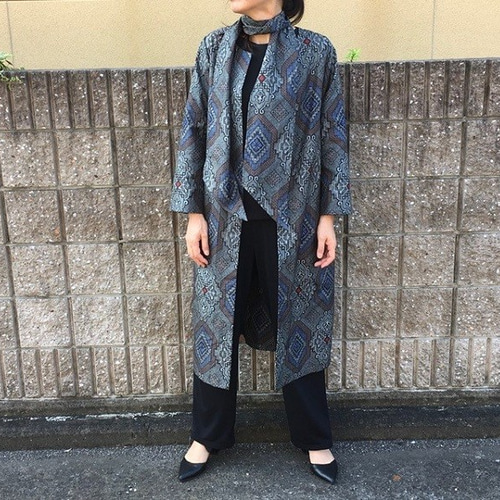 着物リメイクコート/シルバー地 コート Futari 通販 12450400 着物リメイクコート/シルバー地 コート Futari 通販 12450400
