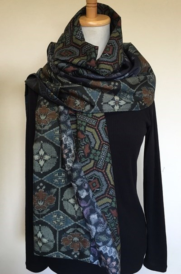 着物リメイクストール 着物リメイクストール/大島紬など ストール Futari 通販 3092705