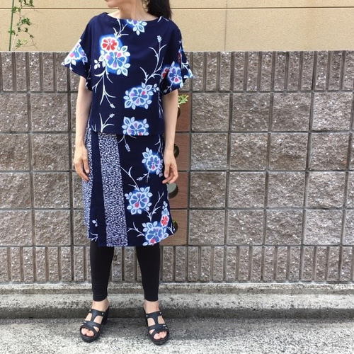 浴衣リメイクセットアップ/ﾌﾚｱｽﾘｰﾌﾞﾌﾞﾗｳｽ&巻きスカート ブラウス