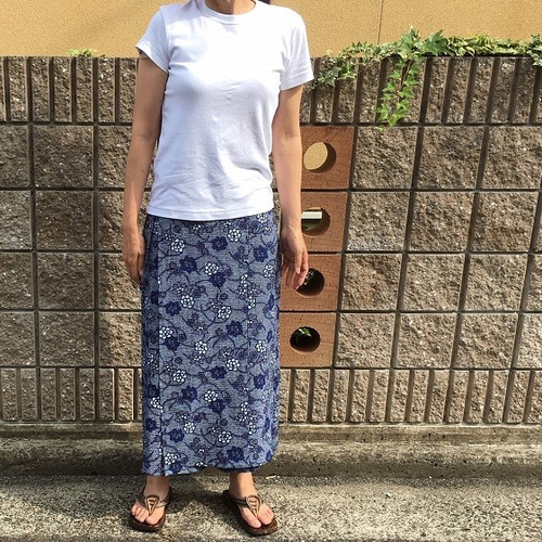 浴衣リメイクワイドパンツ/しぼり風・花柄 キュロット・ワイド