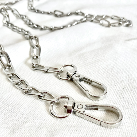 シルバーチェーン☆【ショルダーストラップ】ナスカン付き 金具