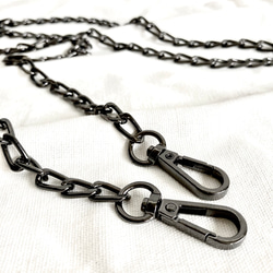 ブラックチェーン☆【ショルダーストラップ】ナスカン付き 金具