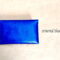 本革 one-of-a-kind item【deep blue】シンプルな本革の名刺入れ 2枚目の画像