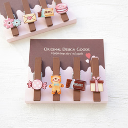 チョコ＆クッキーの可愛いウッドクリップ ～メッセージカードに添えてもGOOD!!～ 5枚目の画像