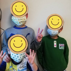 【送料無料】立体マスク 子供用 Wガーゼ ぶたさん柄 4枚目の画像