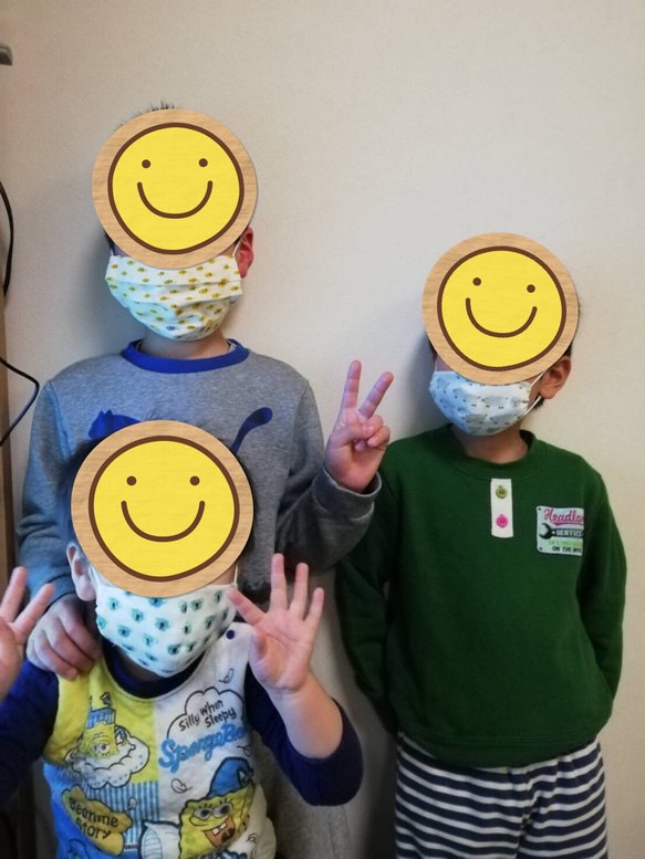 【送料無料】立体マスク 子供用 Wガーゼ ぶたさん柄 4枚目の画像