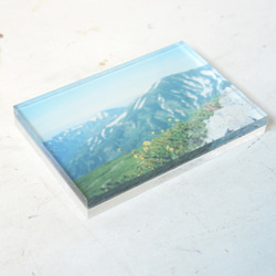 山の透けるアクリルパネル 10×7cmミニ 【小蓮華山の花】 2枚目の画像