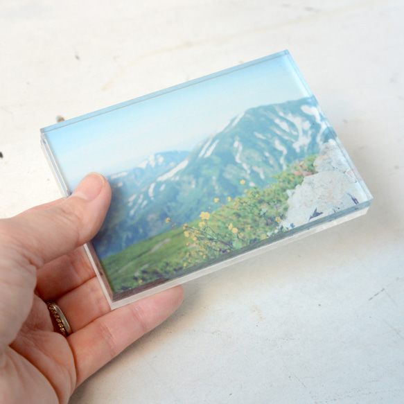 山の透けるアクリルパネル 10×7cmミニ 【小蓮華山の花】 3枚目の画像